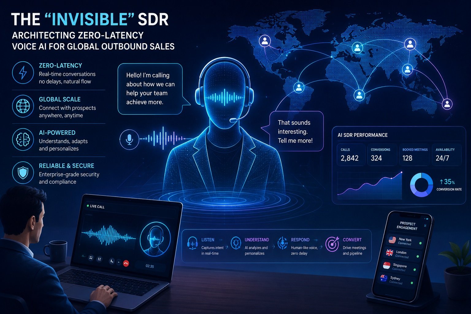 The “Invisible” SDR: Architecting Zero-Latency Voice AI for Global Outbound Sales